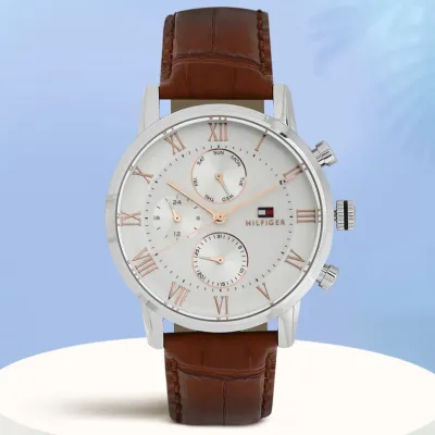 Tommy Hilfiger Kane Chronograph Brown Leather Strap Watch